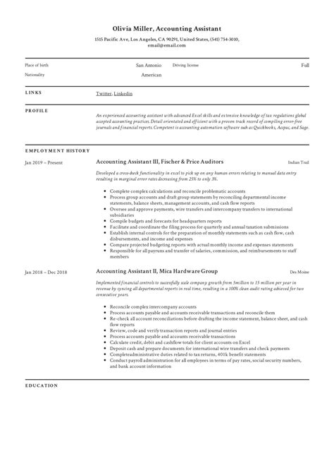 accountant assistant resume examples|9 Accountant Assistant Resume Examples for 2024